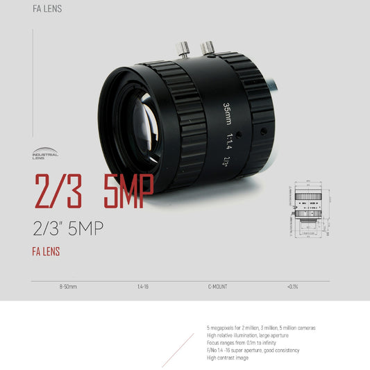 Industrial 2/3" 5MP Lens