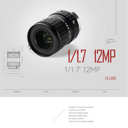 Industrial 1/1.7" 12MP Lens