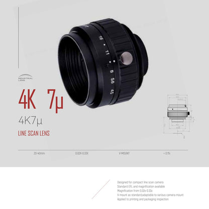 Industrial Line Scan 4K 7µ Lens