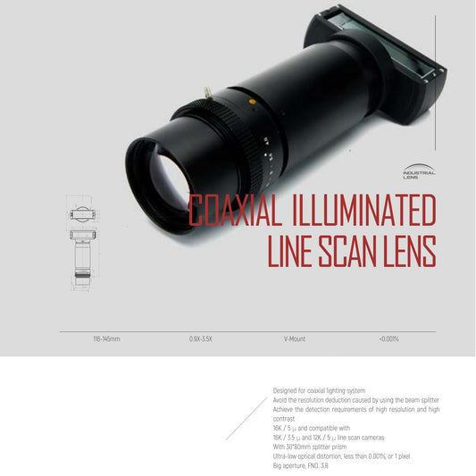 Industrial Coaxial Illuminated Line Scan Lens