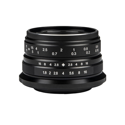 Manual Focus 25mm f/1.8 APS-C Lens for E/X/Z/M43-mount