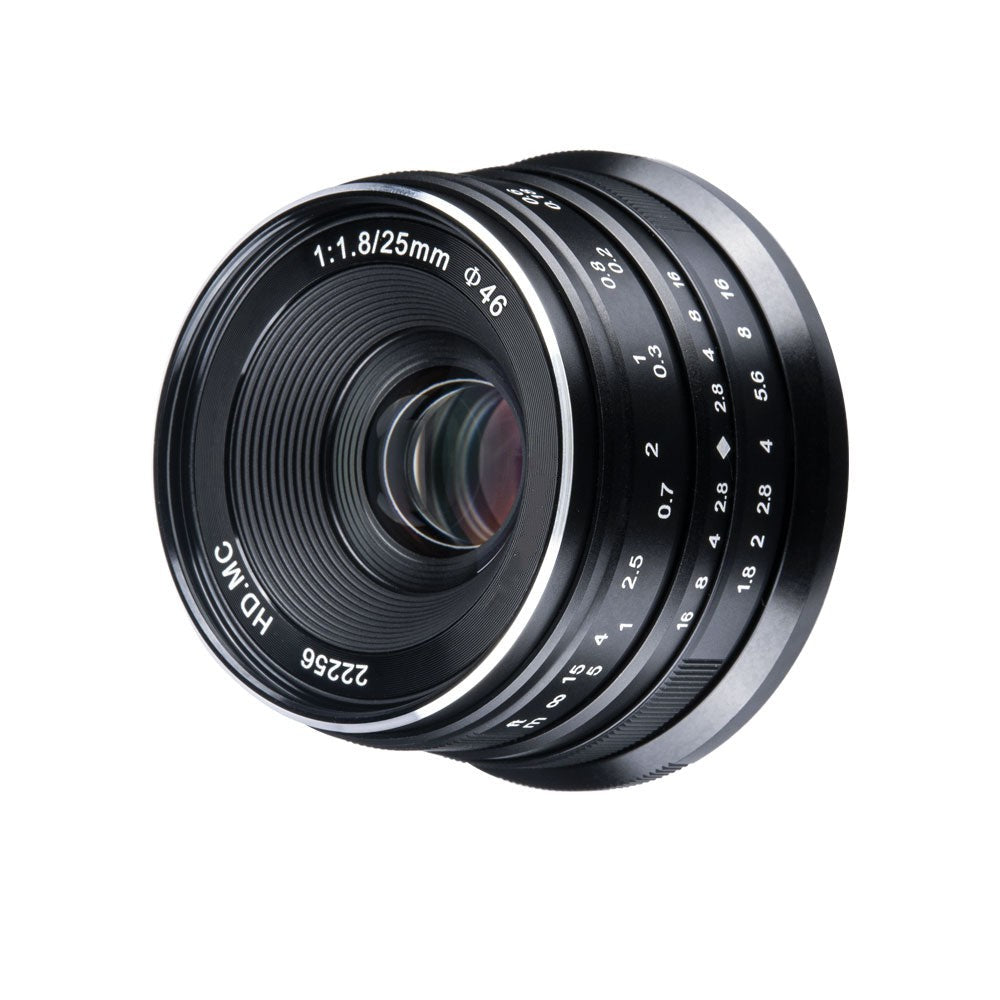 Manual Focus 25mm f/1.8 APS-C Lens for E/X/Z/M43-mount