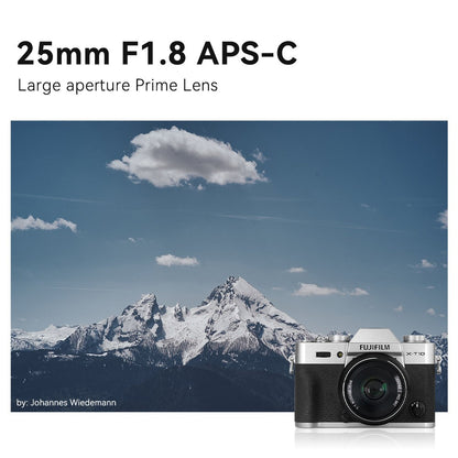 Manual Focus 25mm f/1.8 APS-C Lens for E/X/Z/M43-mount