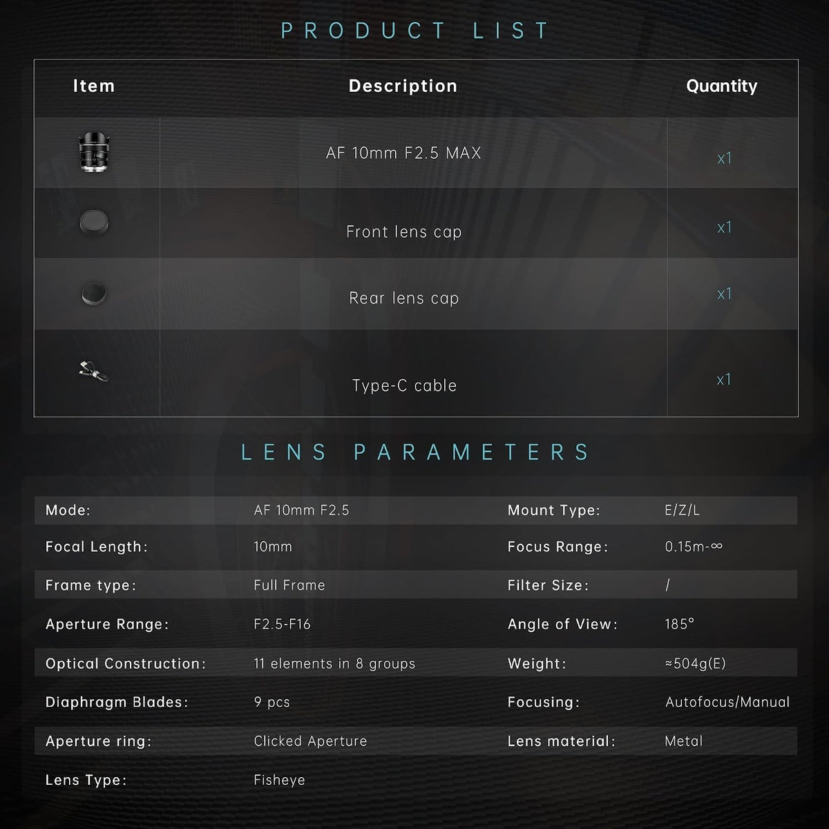 AF 10mm F2.5 Full-frame Lens for E